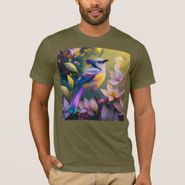 バイオレットタフテッドイエローブレストファンタジーバード Tシャツ