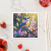 バイオレットタフテッドイエローブレストファンタジー鳥 スタンダードカクテルナプキン (インサイチュ)