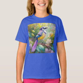 バイオレットタフテッドジェイファンタジー鳥 Tシャツ