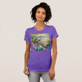 バイオレットタフテッドジェイファンタジー鳥 Tシャツ (正面フル)