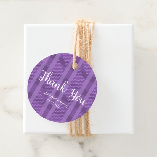 バイオレットタータンチェックプレイド結婚パープル フェイバータグ (インサイチュ)