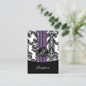バイオレットダマスクウェディング披露宴カード エンクロージャーカード (スタンド正面)