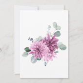 バイオレットダリアユーカリプトゥスグリーンリーブライダルシャワー 招待状 (裏面)