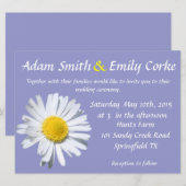 バイオレットチューリップデイジーウェディング招待状 招待状 (正面/裏面)