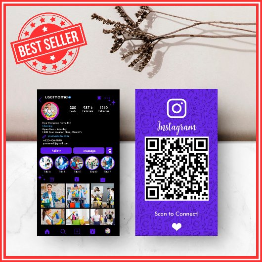 バイオレットハウスキーピングInstagramQR 名刺