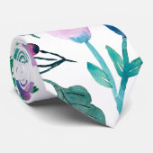 バイオレットハンタートロピカルウォーター色の花パターン ネクタイ (ロール)