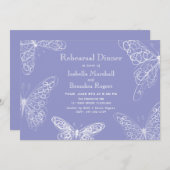 バイオレットバタフライリハーサルディナー招待状 招待状 (正面/裏面)