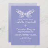 バイオレットバタフライワディング招待状 招待状 (正面/裏面)