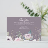 バイオレットバラ金ゴールド水カラー披露宴カード 招待状 (スタンド正面)