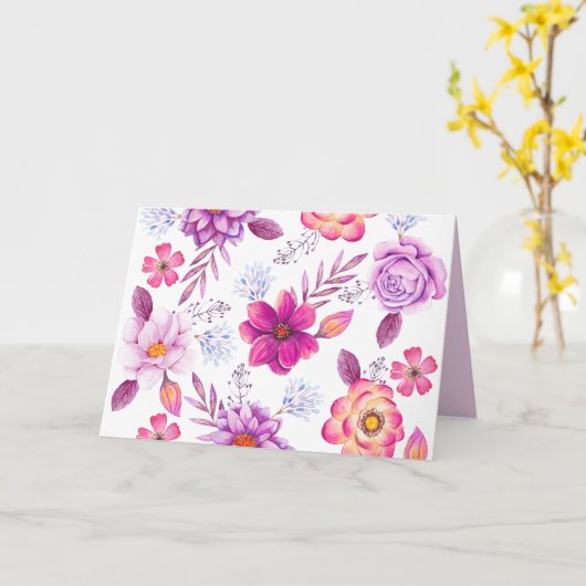 バイオレットバラ カード (黄色い花)
