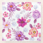 バイオレットバラ ガラスコースター (正面)