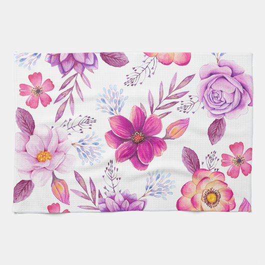 バイオレットバラ キッチンタオル (横)