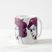 バイオレットパイレーツレディーパープルヘアウーマンスケッチアート コーヒーマグカップ (正面右)