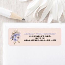 バイオレットパステルピーチファイブペタルワイルドバラカスタム ラベル