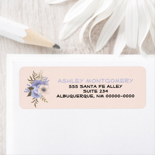 バイオレットパステルピーチファイブペタルワイルドバラカスタム ラベル (インサイチュ)