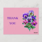 バイオレットパンジーの花束 サンキュー ポストカード (裏面)