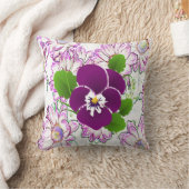 バイオレットパンジーフローラソフトピロー クッション (ブランケット)