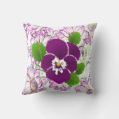 バイオレットパンジーフローラソフトピロー クッション (裏面)