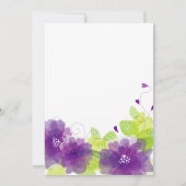 バイオレットパープルの花の結婚式リハーサルディナー 招待状 (裏面)