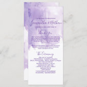 バイオレットパープルウォーターのカラースプラッシュ結婚式 プログラム (正面/裏面)