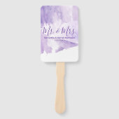 バイオレットパープルウォーターのカラースプラッシュ結婚式 プログラム ハンドファン (正面)