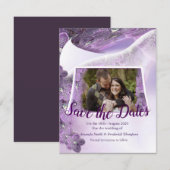 バイオレットパープルオーキッドの色合い セーブザデート (正面/裏面)