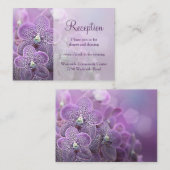 バイオレットパープルオーキッド結婚式の受付カード エンクロージャーカード (正面/裏面)