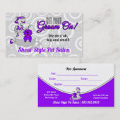 バイオレットパープルグルームオンペットグルーミング 予約カード (正面/裏面)