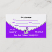 バイオレットパープルグルームオンペットグルーミング 予約カード (裏面)