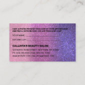 バイオレットパープルピンクトリプルグリッターグラデーションタイポグラフィ 紹介カード (裏面)