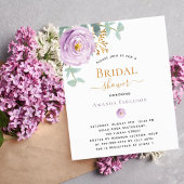 バイオレットパープルフローラの緑の予算ブライダルシャワー