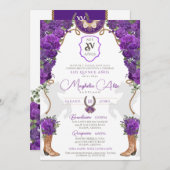 バイオレットパープルフローラウエスタンチャロキンセアニラ 招待状 (正面/裏面)