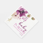 バイオレットパープルフローラベビーイン開花ベビーシャワー スタンダードランチョンナプキン (角)