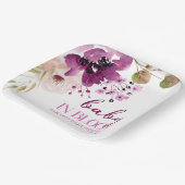 バイオレットパープルフローラベビーイン開花ベビーシャワー ペーパープレート (傾斜あり)