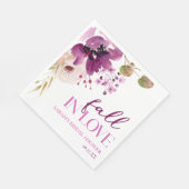 バイオレットパープルフローラ秋インラブブライダルシャワー スタンダードランチョンナプキン (角)