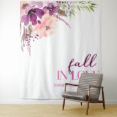 バイオレットパープルフローラ秋インラブブライダルシャワー タペストリー (インサイチュ)