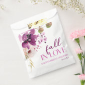 バイオレットパープルフローラ秋インラブブライダルシャワー フェイバーバッグ (封をした状態)
