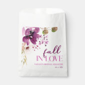 バイオレットパープルフローラ秋インラブブライダルシャワー フェイバーバッグ (正面)