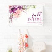 バイオレットパープルフローラ秋インラブブライダルシャワー 横断幕 (インサイチュ)