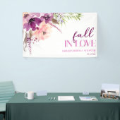 バイオレットパープルフローラ秋インラブブライダルシャワー 横断幕 (トレードショー)