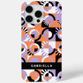 バイオレットパープルブラックオレンジミッドセンチュリーアートパターン Case-Mate iPhoneケース (裏面)