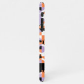 バイオレットパープルブラックオレンジミッドセンチュリーアートパターン iPhoneケース (左側)