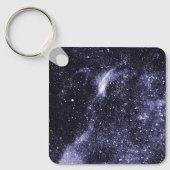 バイオレットパープルブラック抽象芸術銀河系 キーホルダー (正面)