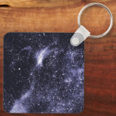 バイオレットパープルブラック抽象芸術銀河系 キーホルダー (裏面)