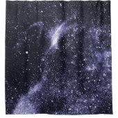 バイオレットパープルブラック抽象芸術銀河系 シャワーカーテン (正面)