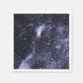 バイオレットパープルブラック抽象芸術銀河系 スタンダードカクテルナプキン (正面)