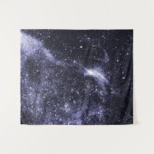 バイオレットパープルブラック抽象芸術銀河系 タペストリー (正面(横))