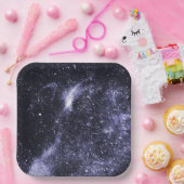 バイオレットパープルブラック抽象芸術銀河系 ペーパープレート (パーティー)