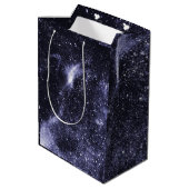 バイオレットパープルブラック抽象芸術銀河系 ミディアムペーパーバッグ (裏面アングル)