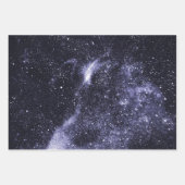 バイオレットパープルブラック抽象芸術銀河系 ラッピングペーパーシート (正面3)